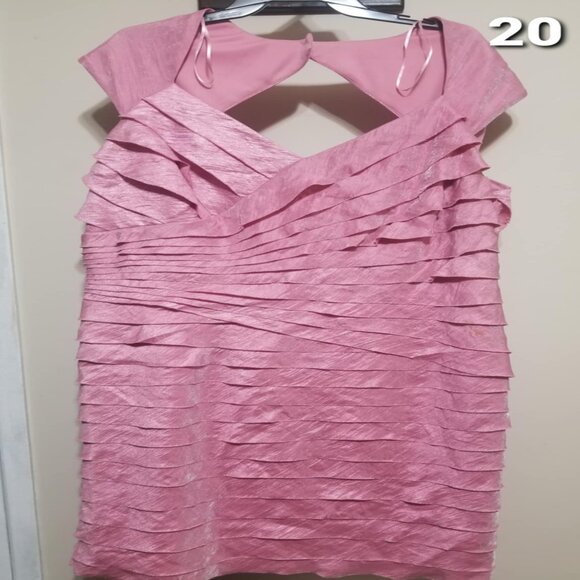 London Times Dress, Ruffled, Pink, Plus 20W, Formal, Wedding Elegant - Picture 1 of 5